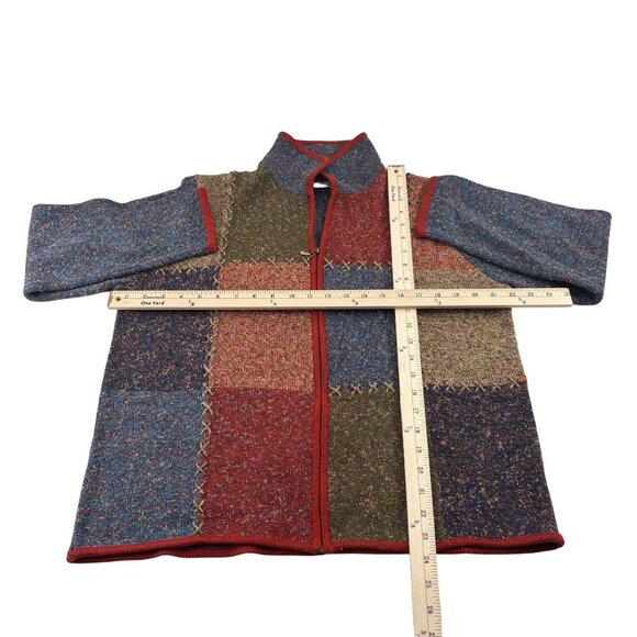 Alfred Dunner Womens Patchwork Full Zip Cardigan Sweater L - Picture 3 of 4